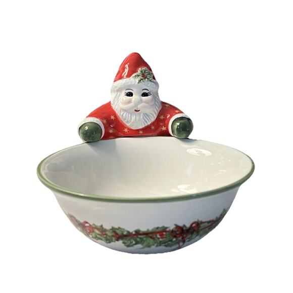 Christopher Radko Bowl Christmas Candy Dish Traditions 6-1/4” Holiday - Picture 1 of 9